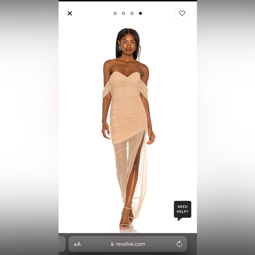 x REVOLVE Dita Mesh Gown in Nude, Size Small, Worn Once!